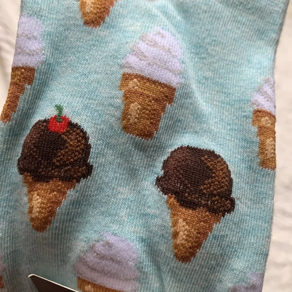 Hot Sox Ice Cream cones women’s socks Mint Melange NWT